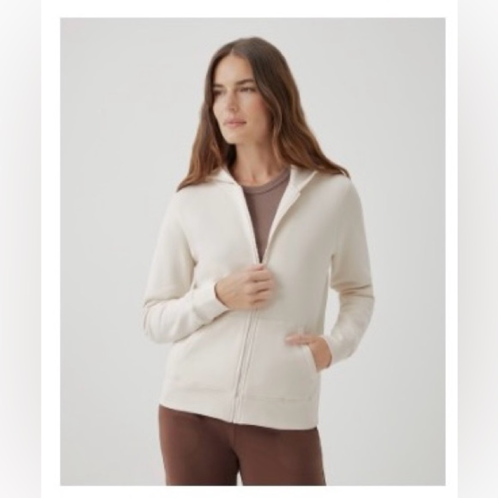 Pact | women’s sea salt brushed fleece zip hoodie